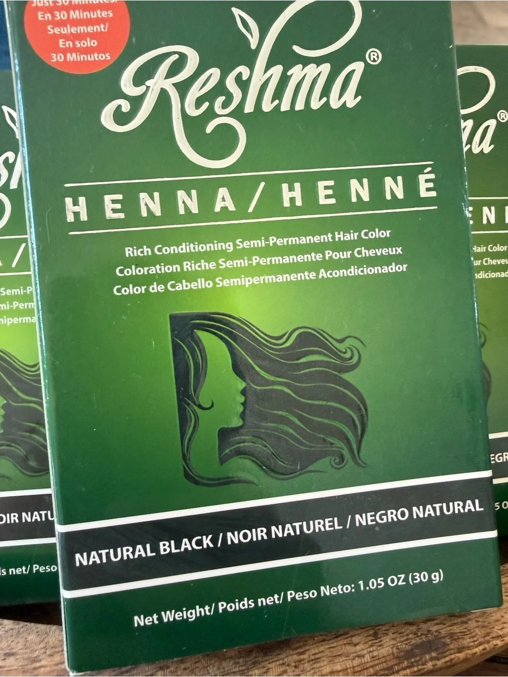3 Reshma Femme Henna Semi-Permanent Hair Color Natural Black 1.05 oz Lot New